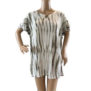 Knox Rose tie dyed lace ruffle sleeves boho top